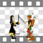 Robin Hood fighting villain