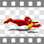 Side view of superhero flying