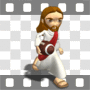 Jesus Christ running with football