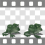 Frogs playing leap frog