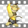Monkey hugging banana