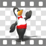 Penguin in tuxedo presenting