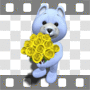 Teddy bear with yellow roses