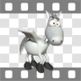 Pegasus caricature flying