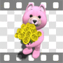 Pink teddybear with flowers