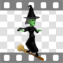 Witch surfing on broomstick