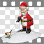 Santa playing golf