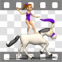 Circus girl standing on horse