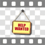 Help wanted sign swinging