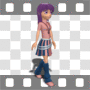 Anime girl walking