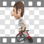 Big kid riding tricycle