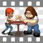 Man and woman arm wrestling