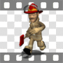 Fireman running with axe