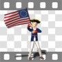 Patriot waving American flag