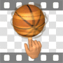 Basketball spinning on finger