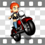 Woman driving motorcycle