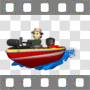 Fisherman cruising in speedboat