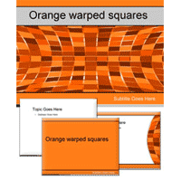 Orange square warp powerpoint template