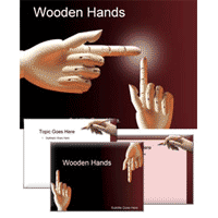 Wooden hands powerpoint template