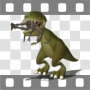 T-rex eating raptor