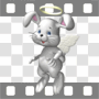 Bunny angel hovering