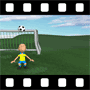 Boy soccer player heading ball