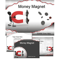 Stick figure holding money magnet