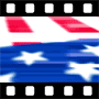 American flag blur with streaks
