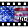 Glittering scrolling American flag HD video background