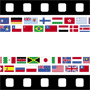 Flags of the world scrolling horizontally