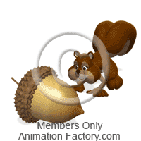 Chipmunk chasing acorn