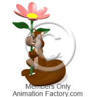 Chipmunk hanging to flower