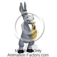 Donkey playing saxaphone