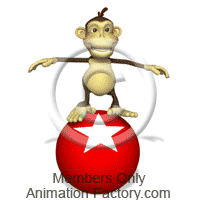 Monkey walking on ball