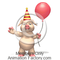 Party pig with balloon