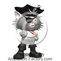 Pirate kitty pulling patch to show dead eye