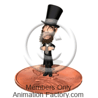 Abraham Lincoln revolving on penny