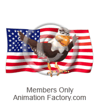 Eagle flying by American flag #58119 | Animation Factory