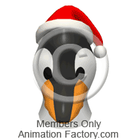 Penguin in Santa hat