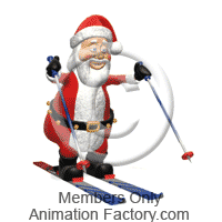 Santa Claus snow skiing