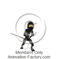 Ninja warrior practicing with sword