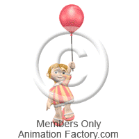 Girl hanging onto balloon