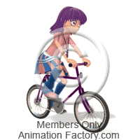 Teen girl riding bike