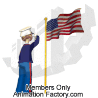 Marine saluting American flag