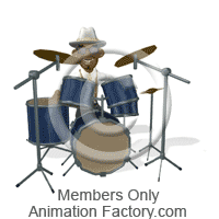 Jazzy bluesman playing drums