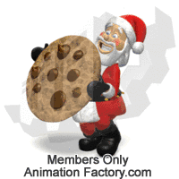 Santa Claus carrying huge cookie