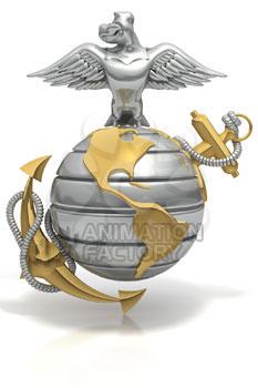 Eagle on top of Marines emblem