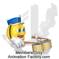 Emoticon playing drums in marching band