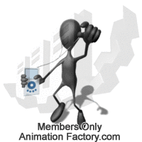 Stick figure dancing to tunes on mp3 player