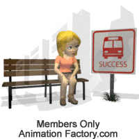 Woman waiting at bus stop with success sign